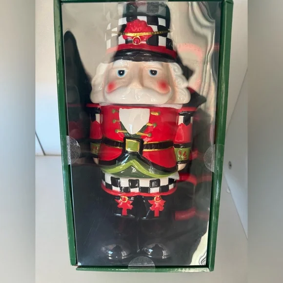Nutcracker Ceramic Mug Mackenzie-Childs Inspired Christmas Holiday Checkered set - Picture 2 of 5